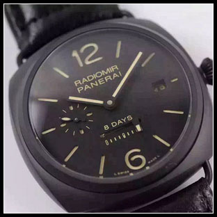 パネライ シースルーバック メンズ 45mm 手巻き式腕時計 PAM384