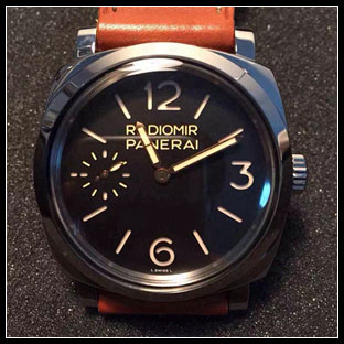 パネライ シースルーバック メンズ 45mm 手巻き式腕時計 PAM210