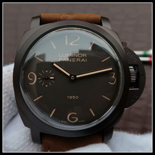 パネライ シースルーバック メンズ 47mm 手巻き式腕時計 PAM375