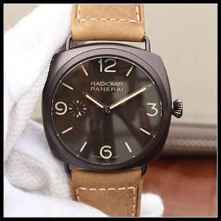 パネライ シースルーバック メンズ 47mm 手巻き式腕時計 PAM504