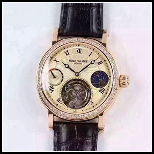 パテックフィリップ メンズ 42mm シースルーバック 手巻き式腕時計