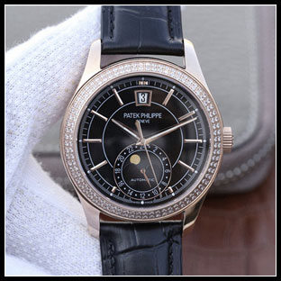 パテックフィリップ メンズ 40mm シースルーバック 自動巻き腕時計 5205G-001