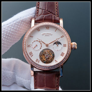 パテックフィリップ メンズ 42mm シースルーバック腕時計