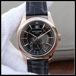 パテックフィリップ メンズ 40mm シースルーバック 自動巻き腕時計 5205G-001