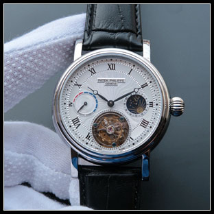 パテックフィリップ メンズ 42mm シースルーバック 自動巻き腕時計