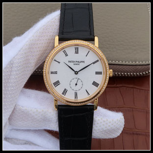 パテックフィリップ メンズ 38mm シースルーバック 手巻き式腕時計 5119J