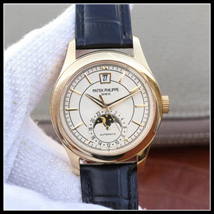 パテックフィリップ メンズ 40mm シースルーバック 自動巻き腕時計 5205G-001