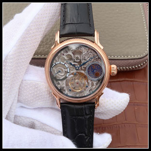 パテックフィリップ メンズ 42mm シースルーバック腕時計