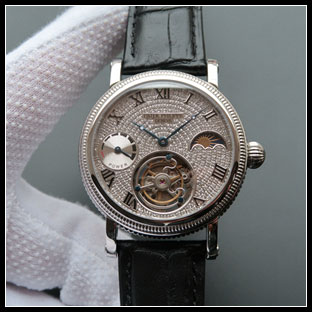 パテックフィリップ メンズ 43mm シースルーバック 手巻き式腕時計