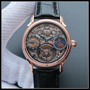 パテックフィリップ メンズ 42mm シースルーバック 自動巻き腕時計