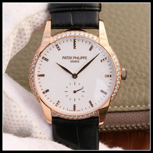 パテックフィリップ メンズ 38mm シースルーバック 手巻き式腕時計 7122R-001