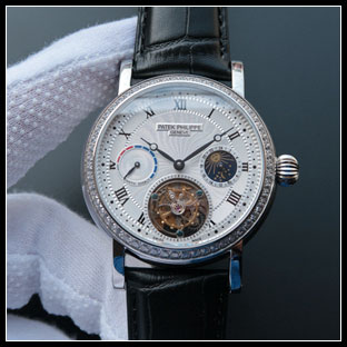 パテックフィリップ メンズ 42mm シースルーバック腕時計