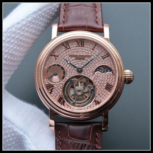 パテックフィリップ メンズ 43mm シースルーバック 手巻き式腕時計