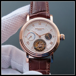 パテックフィリップ メンズ 42mm シースルーバック腕時計