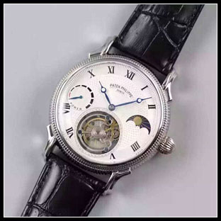 パテックフィリップ メンズ 42mm シースルーバック 手巻き式腕時計