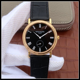 パテックフィリップ メンズ 38mm シースルーバック 手巻き式腕時計