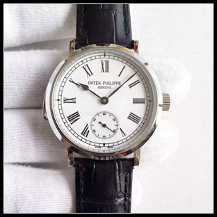 パテックフィリップ メンズ 38mm シースルーバック 手巻き式腕時計