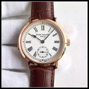 パテックフィリップ メンズ 38mm シースルーバック 手巻き式腕時計