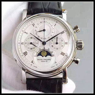 パテックフィリップ メンズ 40mm シースルーバック 手巻き式腕時計