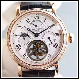 パテックフィリップ メンズ 42mm シースルーバック 手巻き式腕時計