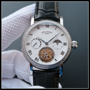 パテックフィリップ メンズ 42mm シースルーバック 自動巻き腕時計
