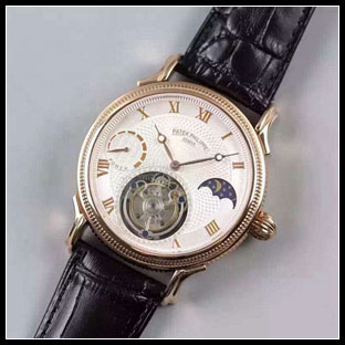 パテックフィリップ メンズ 42mm シースルーバック 手巻き式腕時計