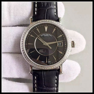 パテックフィリップ メンズ 38mm シースルーバック腕時計5153G-010