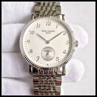 パテックフィリップ メンズ 36mm シースルーバック 手巻き式腕時計
