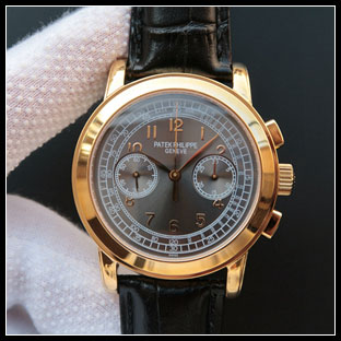 パテックフィリップ メンズ 42mm シースルーバック 手巻き式腕時計