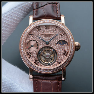 パテックフィリップ メンズ 43mm シースルーバック 手巻き式腕時計