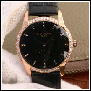 パテックフィリップ メンズ 38mm シースルーバック 手巻き式腕時計