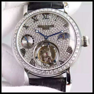 パテックフィリップ メンズ 42mm シースルーバック腕時計