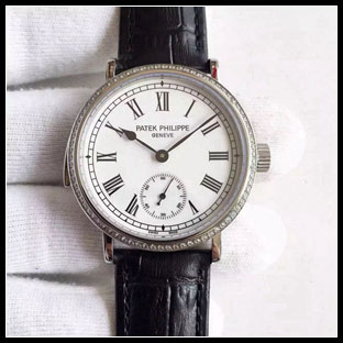 パテックフィリップ メンズ 38mm シースルーバック 手巻き式腕時計