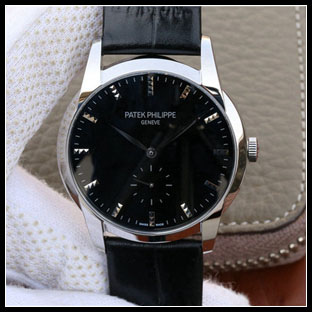 パテックフィリップ メンズ 38mm シースルーバック 手巻き式腕時計