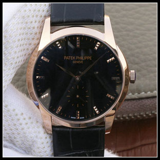 パテックフィリップ メンズ 38mm シースルーバック 手巻き式腕時計