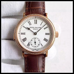 パテックフィリップ メンズ 38mm シースルーバック 手巻き式腕時計