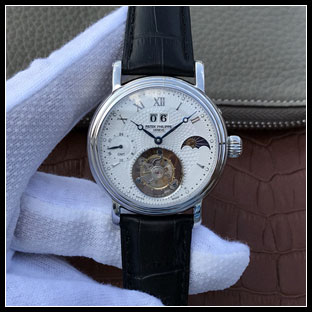 パテックフィリップ メンズ 42mm シースルーバック 手巻き式腕時計