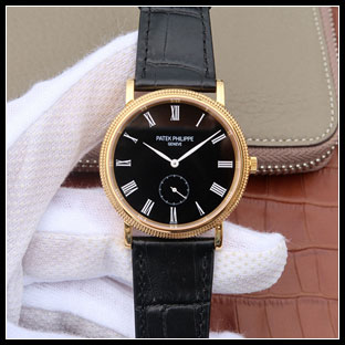 パテックフィリップ メンズ 38mm シースルーバック 手巻き式腕時計 5119J