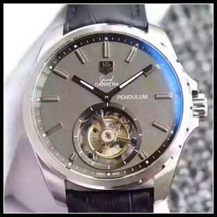 タグホイヤー シースルーバック メンズ 42mm 手巻き式腕時計