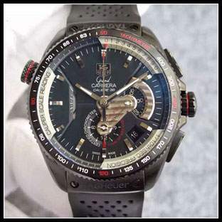 タグホイヤー シースルーバック メンズ 43mm 自動巻き腕時計