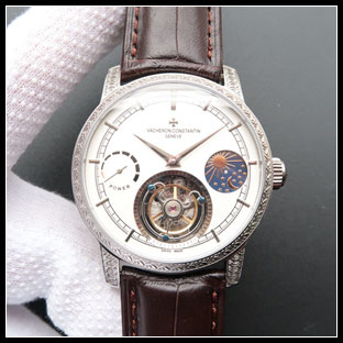 ヴァシュロンコンスタン メンズ 42mm シースルーバック 手巻き式腕時計