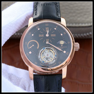 ヴァシュロンコンスタン メンズ 42mm シースルーバック 手巻き式腕時計