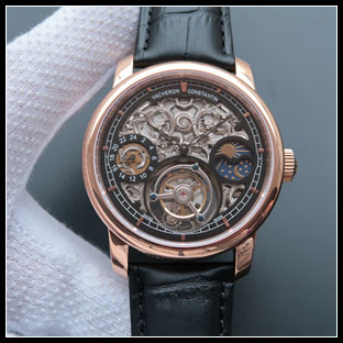 ヴァシュロンコンスタン メンズ 42mm シースルーバック 手巻き式腕時計