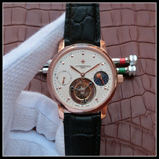 ヴァシュロンコンスタン メンズ 42mm シースルーバック 手巻き式腕時計