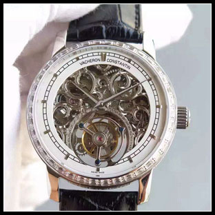 ヴァシュロンコンスタン メンズ 42mm シースルーバック 手巻き式腕時計