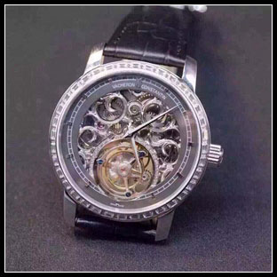 ヴァシュロンコンスタン メンズ 42mm シースルーバック 手巻き式腕時計