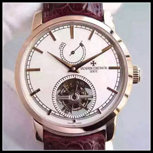 ヴァシュロンコンスタン メンズ 42mm シースルーバック 手巻き式腕時計