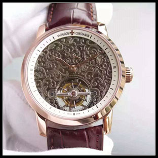 ヴァシュロンコンスタン メンズ 42mm シースルーバック 手巻き式腕時計