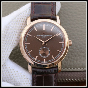 ヴァシュロンコンスタン メンズ 42mm シースルーバック 手巻き式腕時計