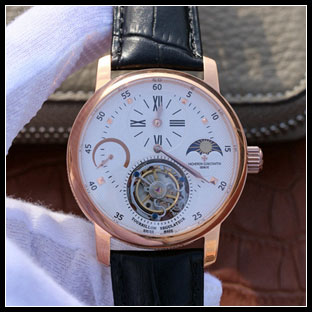 ヴァシュロンコンスタン メンズ 42mm シースルーバック 手巻き式腕時計